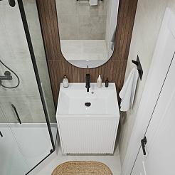 Vivon Тумба с раковиной Kristi 60 белая матовая рифленая – фотография-6