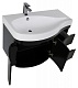 Aquanet Тумба с раковиной Сопрано 2-95 L черная (169634) – картинка-13