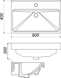 Mixline Тумба с раковиной Риф 60 2 ящика белая – фотография-8