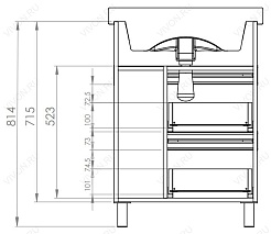 Aquanet Тумба с раковиной "Доминика 60" черная – фотография-4