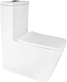 Azario Унитаз-моноблок Avanti AZ-6203 безободковый с бачком с сиденьем микролифт белый – фотография-3