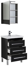 Aquanet Мебель для ванной "Сиена 60" черная напольная (196497) – фотография-2