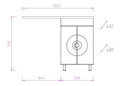 Onika Тумба с раковиной КОСМОС 60.11 чаша слева – фотография-4