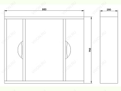 Водолей Зеркальный шкаф "Габи 90" белый/дуб – фотография-2