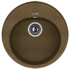 Florentina Мойка гранитная Лотос 510 круглая коричневый – фотография-1
