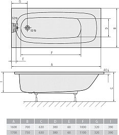 Alpen Акриловая ванна Laura 170x75 – фотография-2