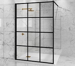 Paini Душевая перегородка PAINI-WalkIN100G 100x195 рисунок решетка – фотография-3