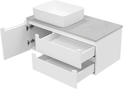 Brevita Тумба с раковиной Cargo 100 подвесная белая матовая – фотография-6