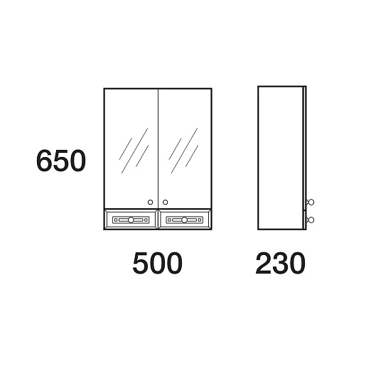 Merkana Зеркало-шкаф Валенсия 50, 2 ящика – фотография-2