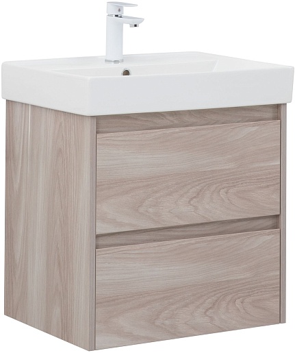 Aquanet Мебель для ванной Nova Lite 60 подвесная орех светлый – фотография-2