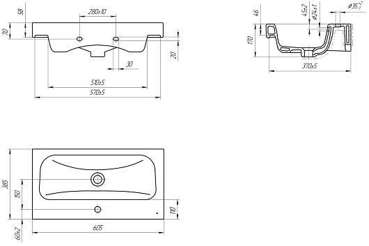 Runo Мебель для ванной Капри 60 с зеркальным шкафом Парма подвесная белая – картинка-13