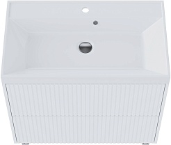 Vivon Тумба с раковиной Kristi 80 белая матовая рифленая – фотография-9