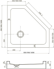 Veconi Душевой поддон Tezeo acrylic TZ-53B 90x90 черный – фотография-2