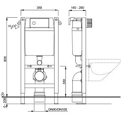 Wisa Система инсталляции для унитазов XT 83 см – фотография-2