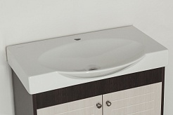 Style Line Тумба с раковиной Кантри 75 венге/ лен белый – фотография-6