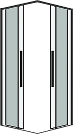 Grossman  Душевой уголок Galaxy 80x80x195 профиль черный матовый стекло прозрачное – фотография-2
