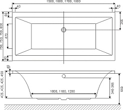 Excellent Акриловая ванна Pryzmat 180x80 – фотография-7
