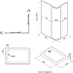 Triton Душевой уголок Вента Хром 100/80 Щ0000049617 – фотография-2