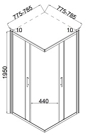 Taliente Душевой уголок 80/80 TA-08082-1CB – фотография-4