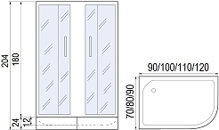 Мономах Душевой уголок ДУ 100/80/180 МЗ BL L/R – фотография-7