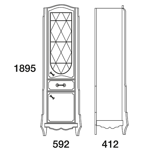  Пенал для ванной Luise белый – картинка-3