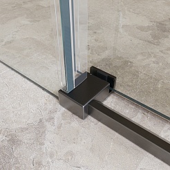 BelBagno Душевая дверь в нишу Soft Close-2 SOFT_CLOSE-2-BF-1-180-C-GM 180x200 профиль оружейная сталь стекло прозрачное – фотография-5