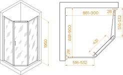 RGW Душевой уголок Passage PA-86S 90x90 профиль хром сатин стекло прозрачное – фотография-5