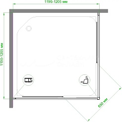 Royal Bath Душевой уголок 120/120 HPD RB1212HPD-T-BL – фотография-5