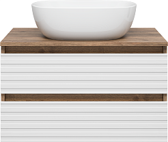 Brevita Мебель для ванной Dakota 70 подвесная дуб галифакс олово/белая – фотография-2