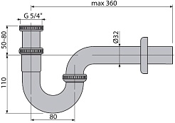 Alcaplast Сифон для биде A45E – фотография-2