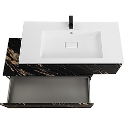 Cezares Тумба с раковиной Slider 100 с 2 ящиками подвесная чёрный фьюжн – фотография-7