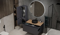 Jorno Шкаф пенал Cossety 33/124 антрацит Coss.04.124/P/A/JR – фотография-4