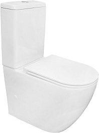 Azario Унитаз-компакт Grado AZ-2141 UQ1 безободковый с бачком с сиденьем микролифт белый – фотография-1