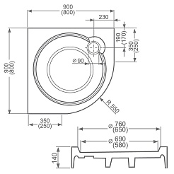 Roltechnik Душевой поддон "TAHITI-P 800" – фотография-4