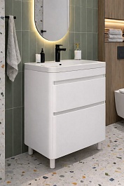 Vivon Тумба с раковиной Atwood 60 напольная белая матовая – фотография-3