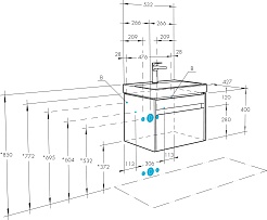 Акватон Тумба с раковиной Марти 55 белый/дуб эндгрейн – фотография-10