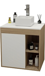 Teymi Тумба с раковиной Nura 70 дуб эврика/белый матовый T60528 раковина T50303 – фотография-1