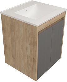 Teymi Тумба под раковину Netta 50 подвесная без фасада дуб – фотография-2