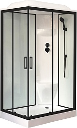 Royal Bath Душевая кабина HP RB 8120HP6-WT-BL-R 120x80 R стекло прозрачное профиль черный матовый – фотография-1