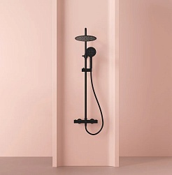 Sancos Душевая система Kanedo с термостатом чёрная матовая SC7200MB – фотография-2