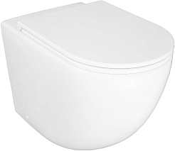 Azario Унитаз приставной Grado AZ-2141D-UQ1 безободковый с сиденьем микролифт белый – фотография-3