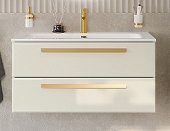 BelBagno Мебель для ванной Eco Cer-N 100 CZR-8073-100 брашированная альпака ручки сатиновое золото – фотография-3