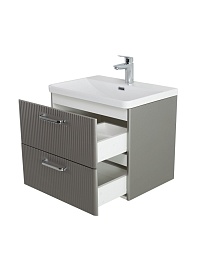 BelBagno Тумба с раковиной Due 50 подвесная Сатин ручки Хром полированный – фотография-11