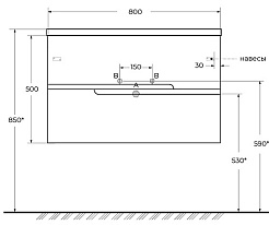 Cezares Тумба с раковиной Duet-N 80 подвесная CZR-8095-80 ясень белый софт – фотография-4