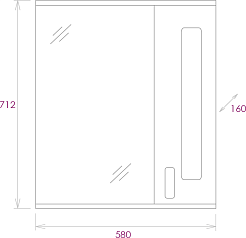 Onika Зеркальный шкаф Кристалл 58.01 R – фотография-7