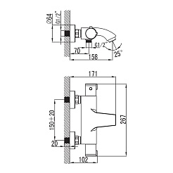 Iddis Смеситель для ванны THERMOLIFE THESB00I74 с термостатом – фотография-7