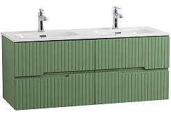 Cezares Тумба с раковиной Duet-N 120 с 4 ящиками подвесная фисташковый софт CZR-8095-120-2 – фотография-1