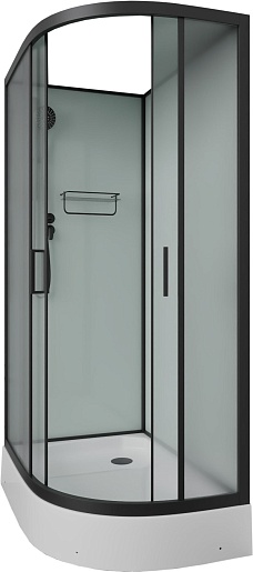 Frank Душевая кабина F412/1L M Black без крыши профиль черный стекло матовое – фотография-2