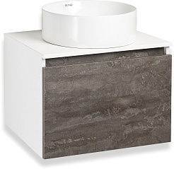 Runo Мебель для ванной Бари 60 Palla подвесная железный камень/белая – фотография-2