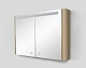 Am.Pm Зеркальный шкаф Sensation 100, с подсветкой, нуга, глянцевая – фотография-10